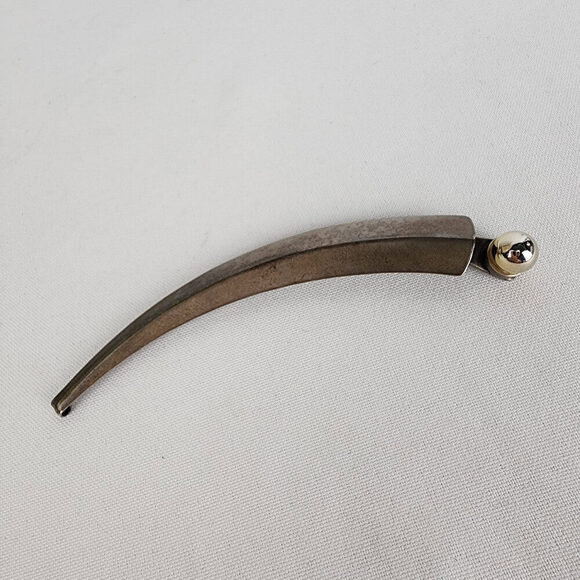 Vintage Martha Sturdy Silver Curved Ball Detail Brooch - Picture 3 of 8